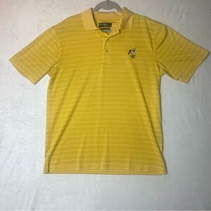 Links Tech Walt Disney World Yellow Short Sleeve Polo Shirt Size Medium